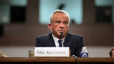 Getty Images RFK Jr at his first confirmation hearing before the Senate's finance committee in Washington, DC on Wednesday