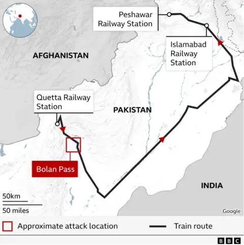 Map showing where the attack took place