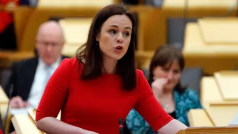 Getty Images Kate Forbes delivering the budget
