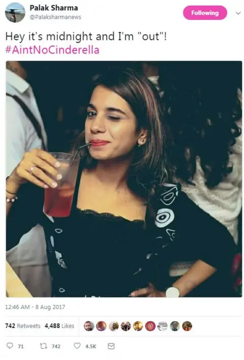 Palak Sharma Hey it's midnight and I'm "out"! #AintNoCinderella