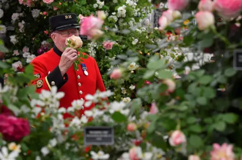 Reuters A Chelsea Pensioner at Chelsea Flower Show