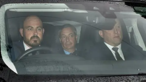 PA Nigel Farage arrives at Winfield House, where Donald Trump is staying during his state visit