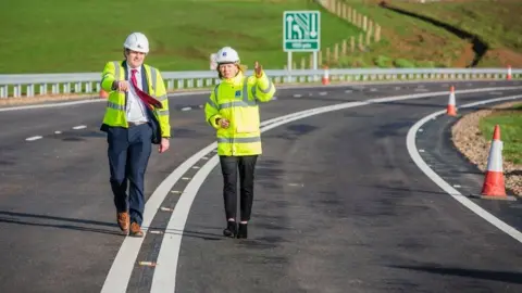 Transport Scotland Jenny Gilruth with bypass project manager