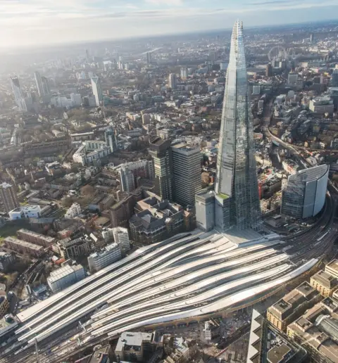 Network Rail London Bridge station from above