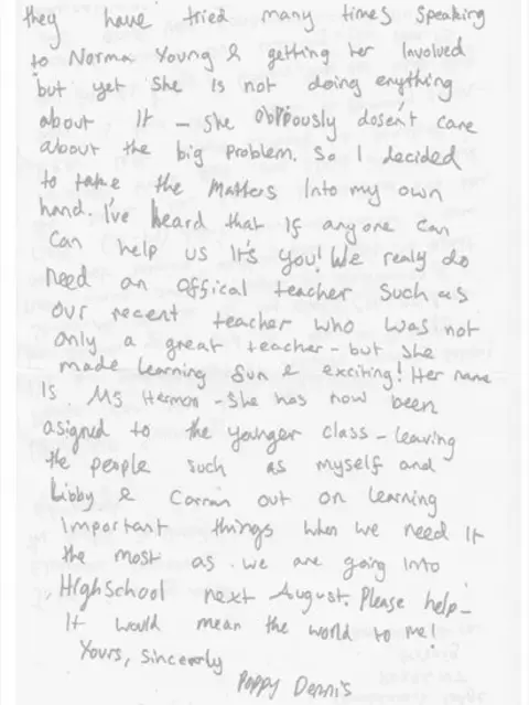 Poppy Dennis Poppy's letter
