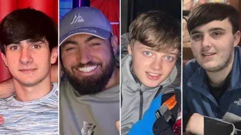 A composite image of four smiling men