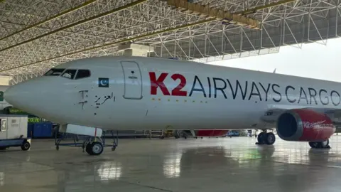 Screenshot of a K2 Airways Cargo plane 