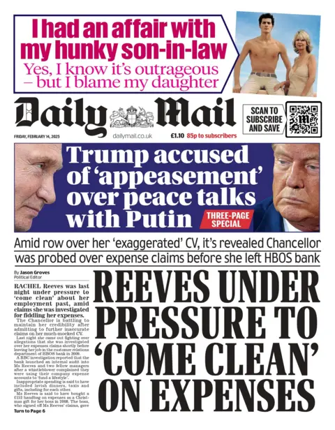 Daily Mail front page