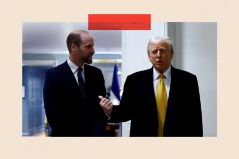 Reuters Prince William smiles alongside Donald Trump, who wears a yellow tie