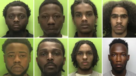 Nottignhamshire Police Police mugshots of eight young men