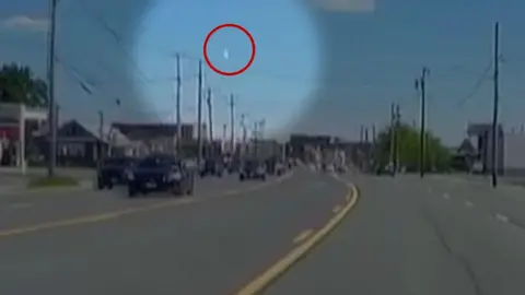 The meteor crashes over Massachusetts. It is ringed.