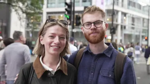 Picture of pedestrians Grace and Tom Brown