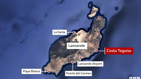 Google A google map of Lanzarote showing where the hotel is in, it also shows the Airport, as well as other sights of interest.