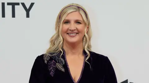 BBC Rebecca Adlington, smiling, looking at the camera at a celebrity event