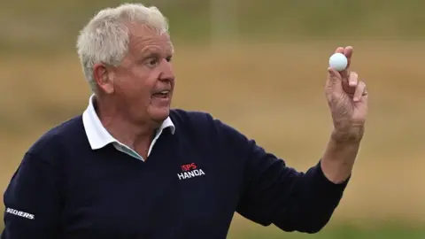 Colin Montgomerie at the 2023 Seniors Open at Royal Porthcawl