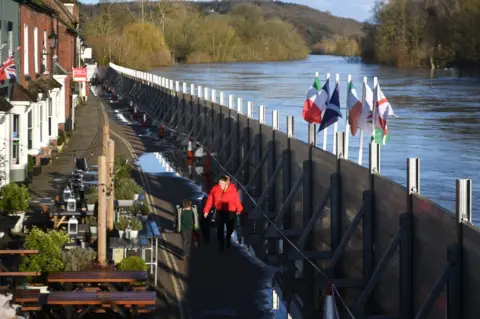 PA Media Flood defences in Bewdley