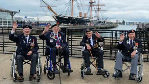 Finnbarr Webster/Getty Images George Chandler, Joe Cattini, John Dennett and Jack Quinn