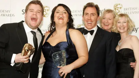 Getty Images James Corden and the cast and crew of Gavin and Stacey