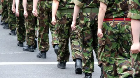 Getty Images Soldiers marching - stock photo