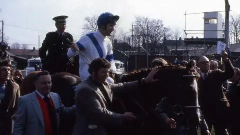 BBC Bob Champion and Aldaniti after winning the 1981 Grand National