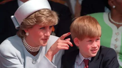 PA Media Diana, Princess of Wales and Prince Harry in 1995