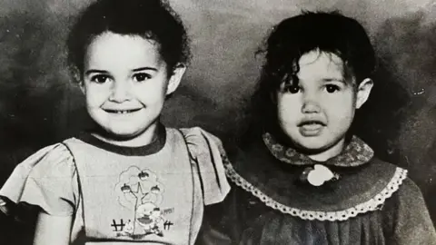 Jackie Saleh Rahannah and Nadia as young children