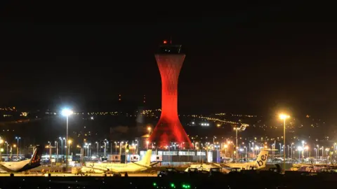M.OWENS/POPPYSCOTLAND Edinburgh Airport air traffic control tower
