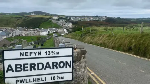 BBC Aberdaron road sign