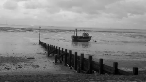 Laurence Coss/BBC Fishing boat off the coast of Southend