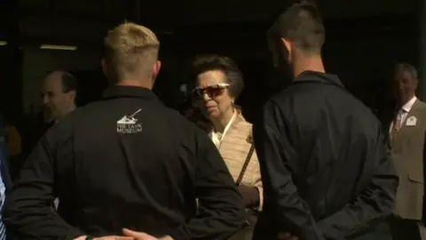 Princess Anne during the official opening of the workshop