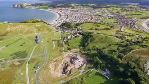 Great Orme Mines Aerial view of Great Orme Mines and Llandudno