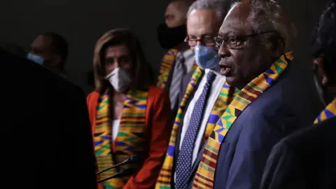 Getty Images House Majority Whip James Clyburn (D-SC) joins fellow Democrats from the House and Senate