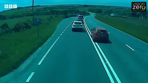 Car overtaking on A road