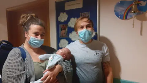 Royal Wolverhampton NHS Trust Sophie Thompson and Matthew Hart with baby Ethan