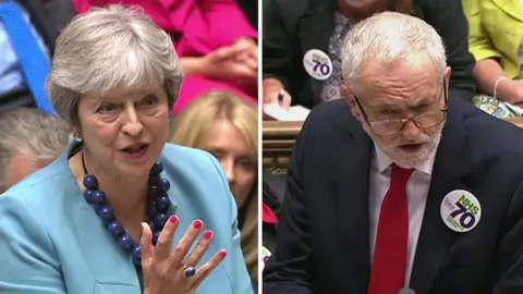 HoC Theresa May and Jeremy Corbyn