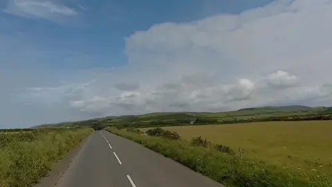 Google The coast road at Peel heading towards Kirk Michael