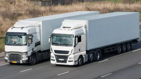 Getty Images Two HGV lorries on a motorway