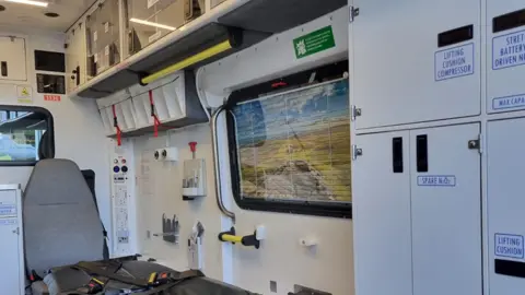 Inside of an ambulance