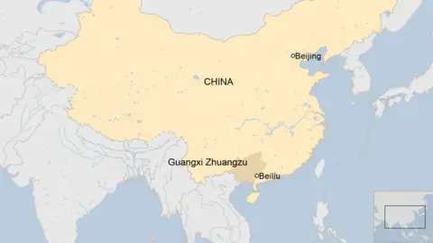 BBC Map showing Beiliu in China