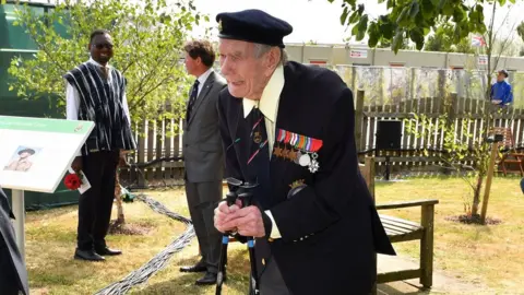 Getty Images veteran Bill Redston following a national service of remembrance marking the 75th Anniversary of VJ Day at The National Memorial Arboretum on August 15, 2020