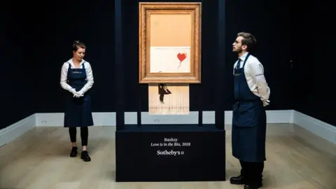 Getty Images Love is in the Bin by Banksy