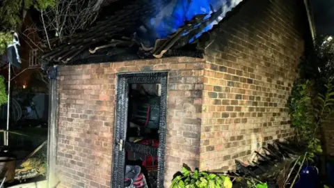 Essex Fire and Rescue Service Outbuilding charred remains