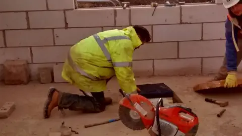 RSPCA Builders rescuing cat