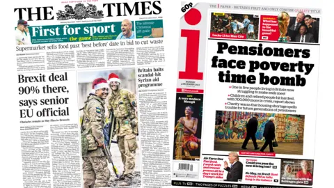 Times and i front pages for 04/12/17