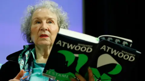 AFP Margaret Atwood reading from The Testaments