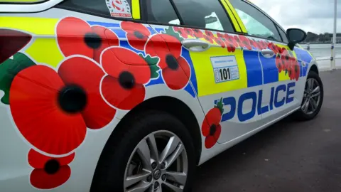 Dorset Police Poppies police car