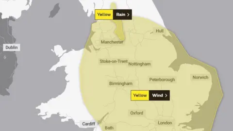 Met Office Met office warning for wind across east Wales