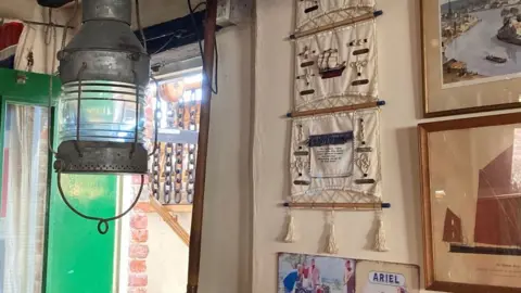 Jill Bennett/BBC Inside the Crown and Mitre pub. King's Lynn