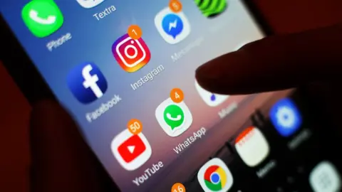 Social media apps on phone