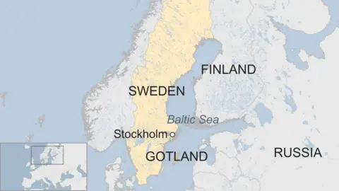 Map of Sweden and Gotland